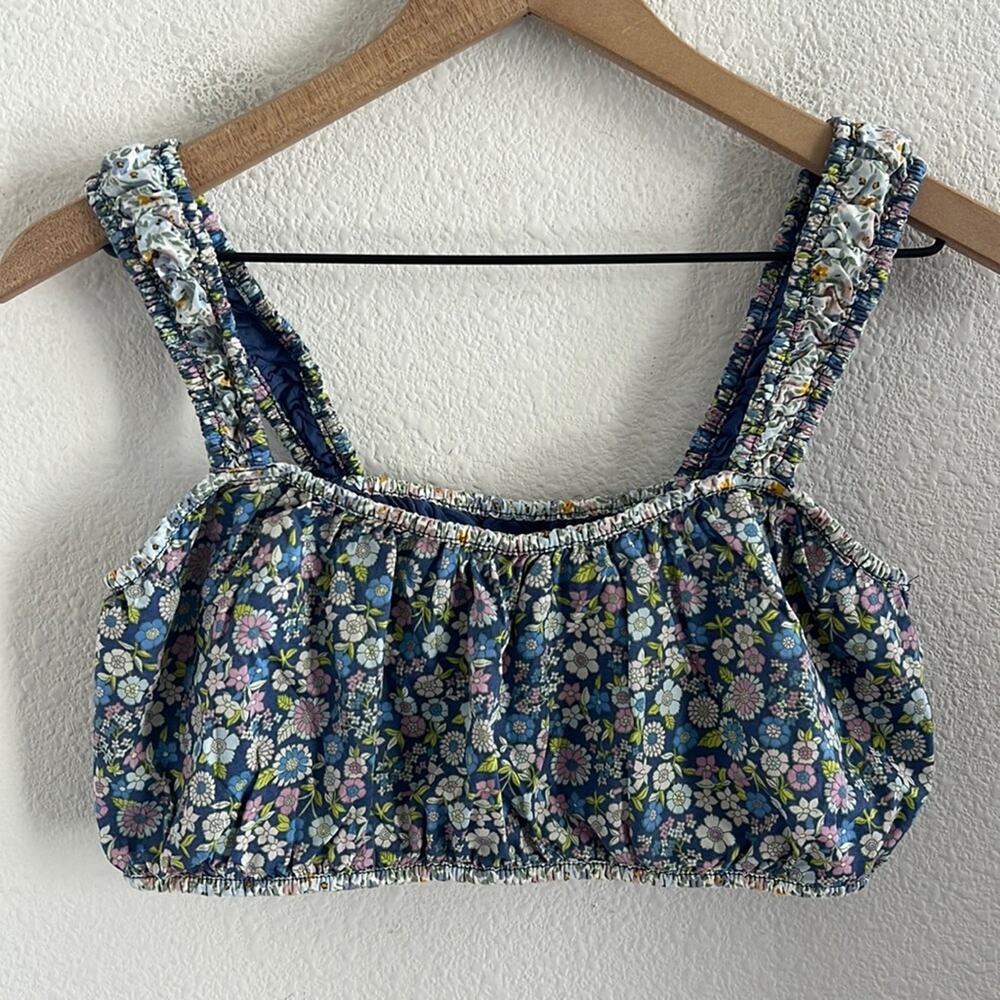 American Eagle Floral Coquette Mini Crop Stretch Strap Double Layered Large